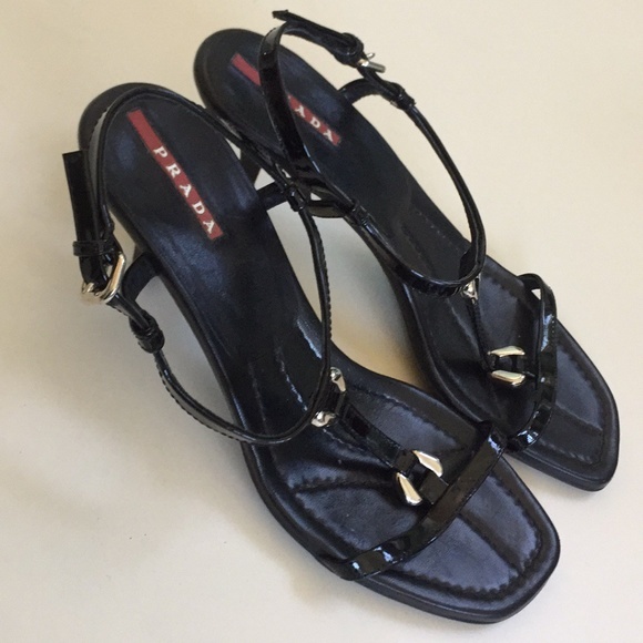 Prada Women's Strappy Sandal Heels sz 5.5 - Picture 11 of 16